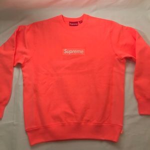 Supreme Box Logo Crewneck (FW18) Fluorescent Pink